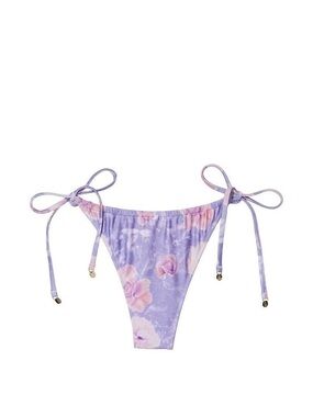 Victoria’s Secret M Tie-Side Mermaids Dreams Floral Bikini Bottom Lavender Pink